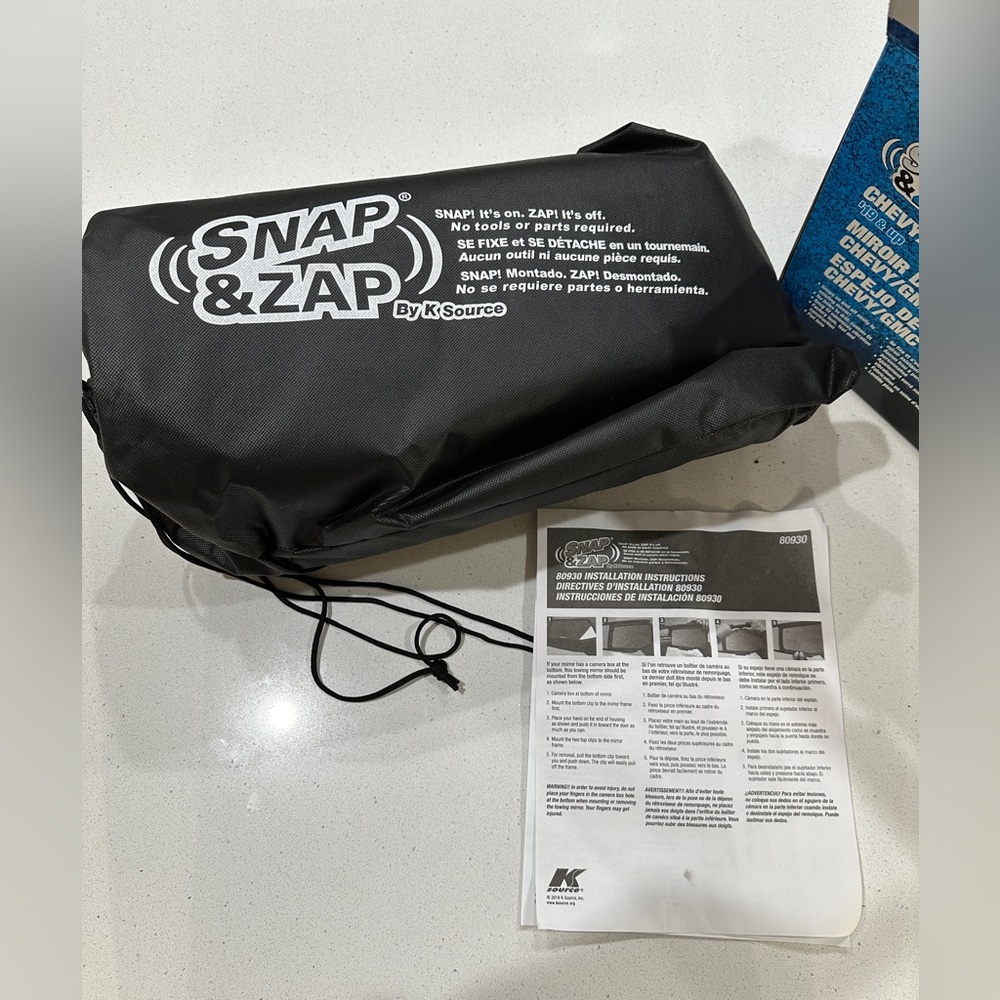 Snap & Zap Custom Fit Towing Mirror for Chevrolet/GMC 1500, 2019 and up. - Picture 6 of 7